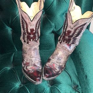 Corral red and gray cowgirl boots. 9.5 women’s